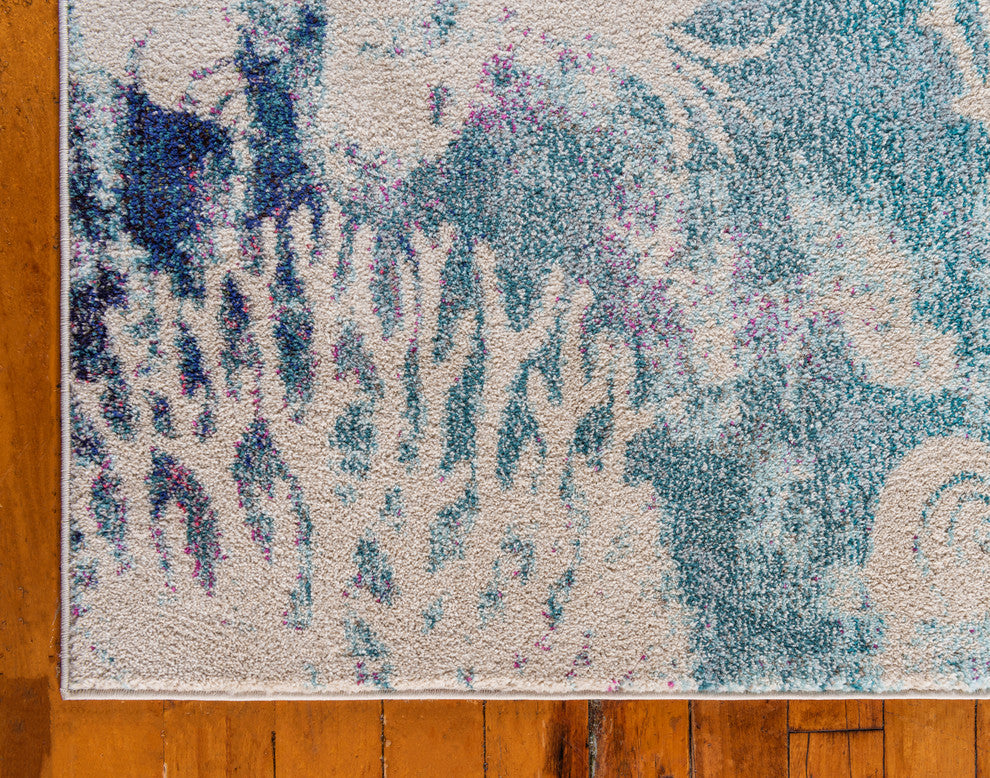 Unique Loom Light Blue Seashell Positano 2' 2x6' 7 Runner Rug