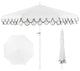 9ft Fringe Patio Umbrella Auto-Tilt, Crank, White, 107L x 107W x 99H