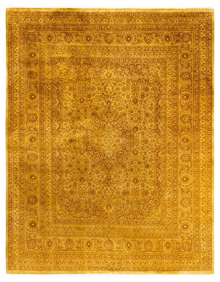 Overdyed One-of-a-Kind Hand-Knotted Area Rug Yellow, 8' 1" x 10' 5"