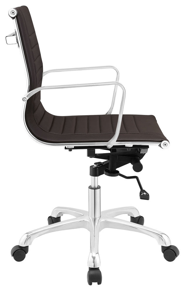 Brown Runway Mid Back Fabric Office Chair