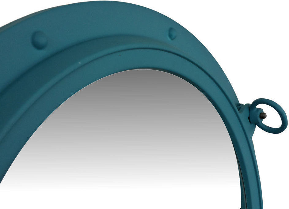 Decorative Ship Porthole Mirror, Light Blue, 24"
