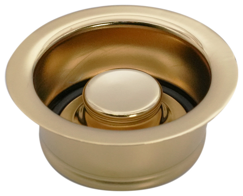 Insinkerator Style Disposal Flange And Stopper In Polished Brass, Polished Brass