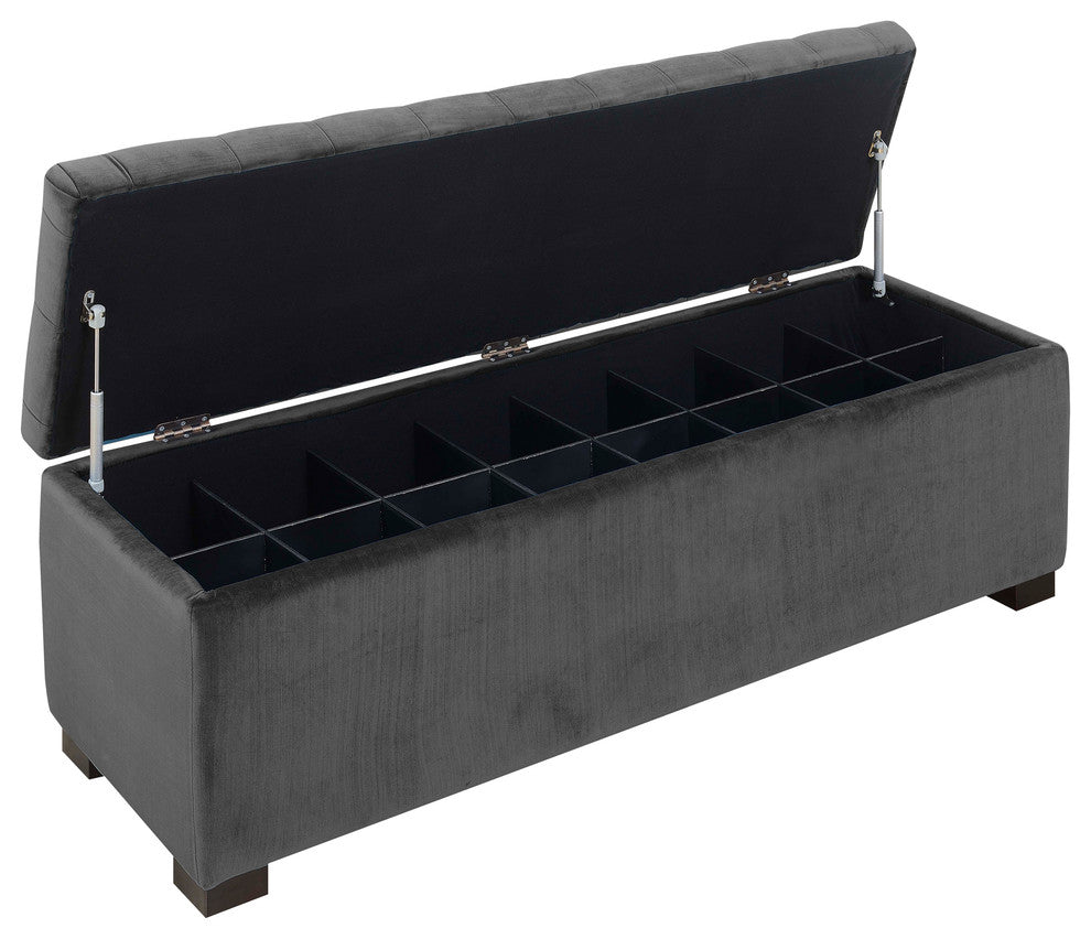 Picket House Furnishings Carson Shoe Storage Bench, Slate