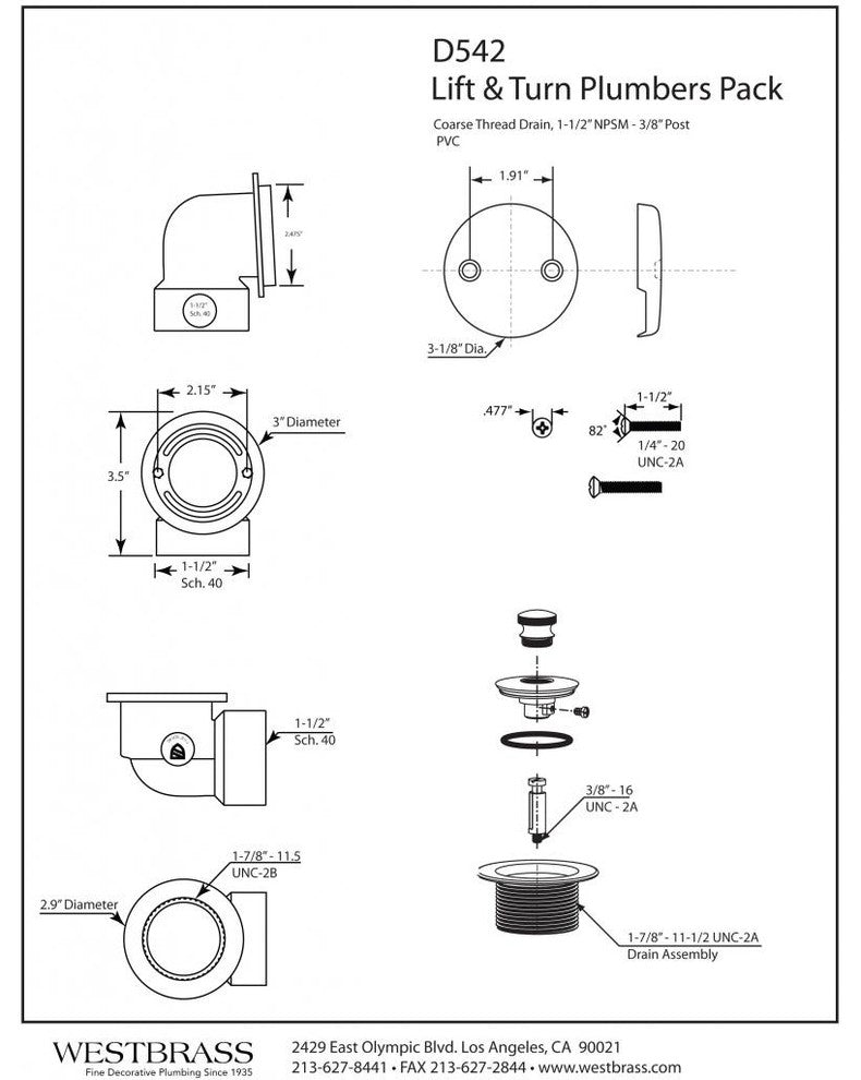 Twist & Close Sch. 40 PVC Plumber'S Pack With Two-Hole Elbow In Polished Chrome,