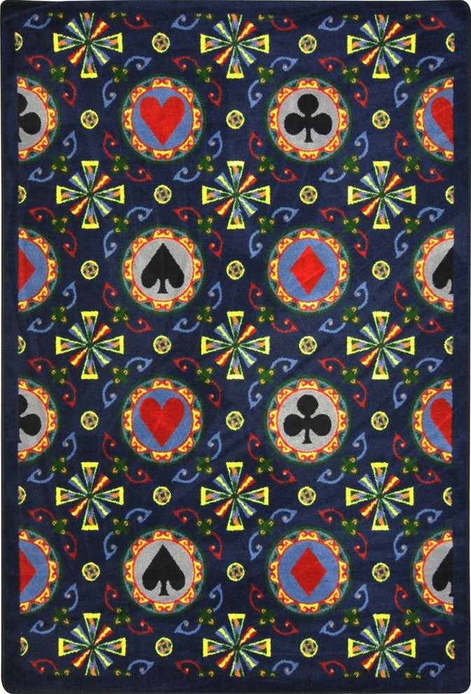 Games People Play, Stacked Deck, Navy, 3'10"x5'4"
