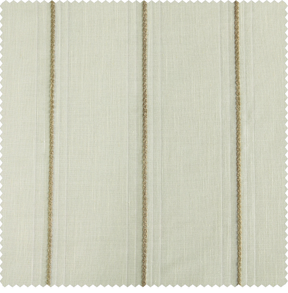Aruba Gold Striped Linen Sheer Curtain Single Panel, 50"x108"