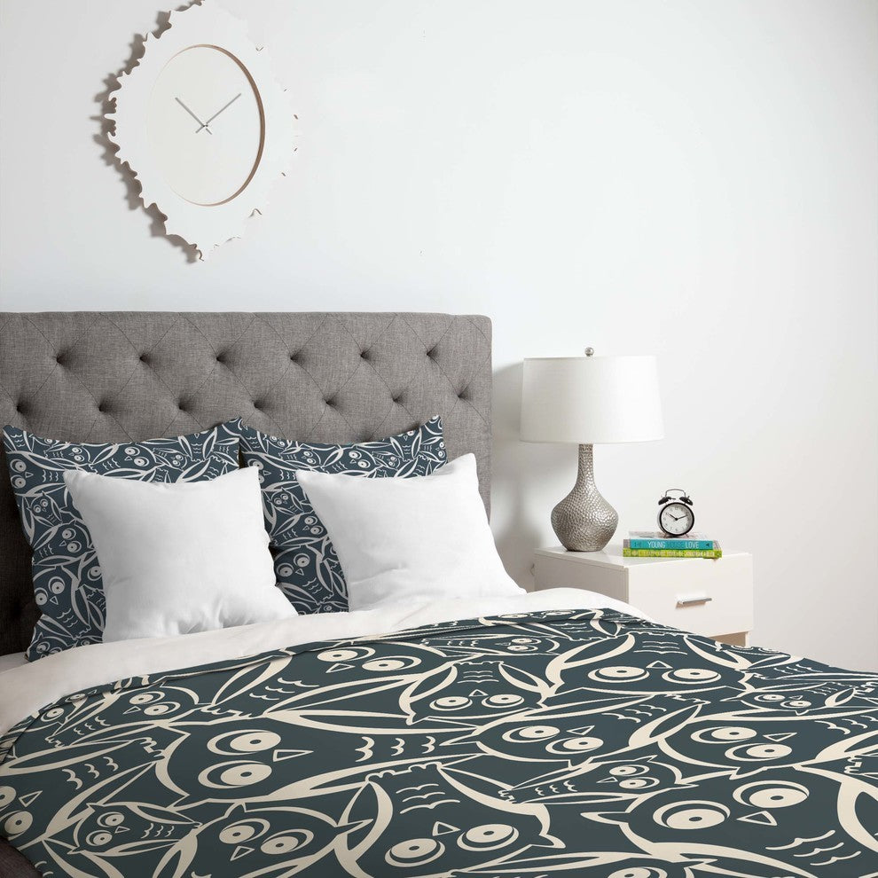 Deny Designs Heather Dutton Night Owl Duvet Cover - Lightweight