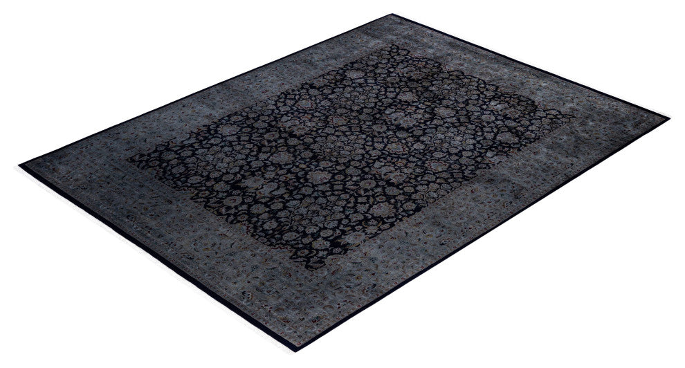 Overdyed One-of-a-Kind Hand-Knotted Area Rug Navy, 8' 2" x 10' 5"