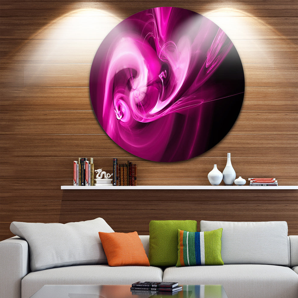Colored Smoke Spiral Purple, Abstract Large Disc Metal Wall Art, 11"