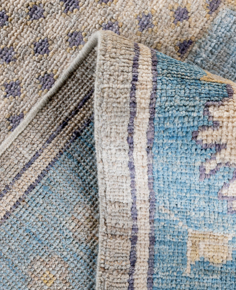 Oushak One-of-a-Kind Hand-Knotted Area Rug Light Gray, 9'0" x 11'7"