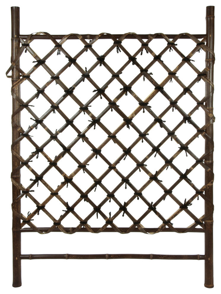 Dark Stained Japanese Style Garden Trellis