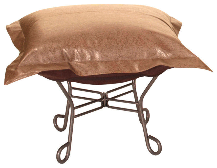 Avanti Scroll Puff Ottoman, Bronze