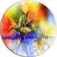Abstract Colorful Flower Fusion, Flower Disc Metal Artwork, 36"