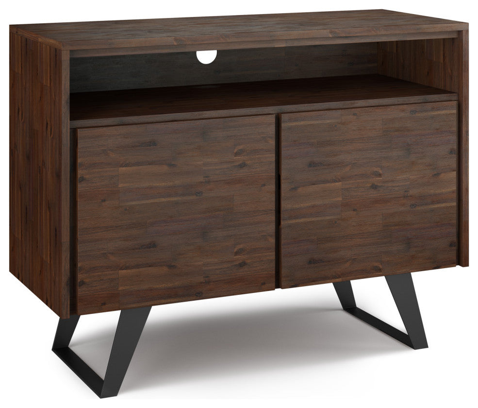 Lowry SOLID ACACIA WOOD TV Media Stand For TVs up to 70 inches, Charcoal Brown