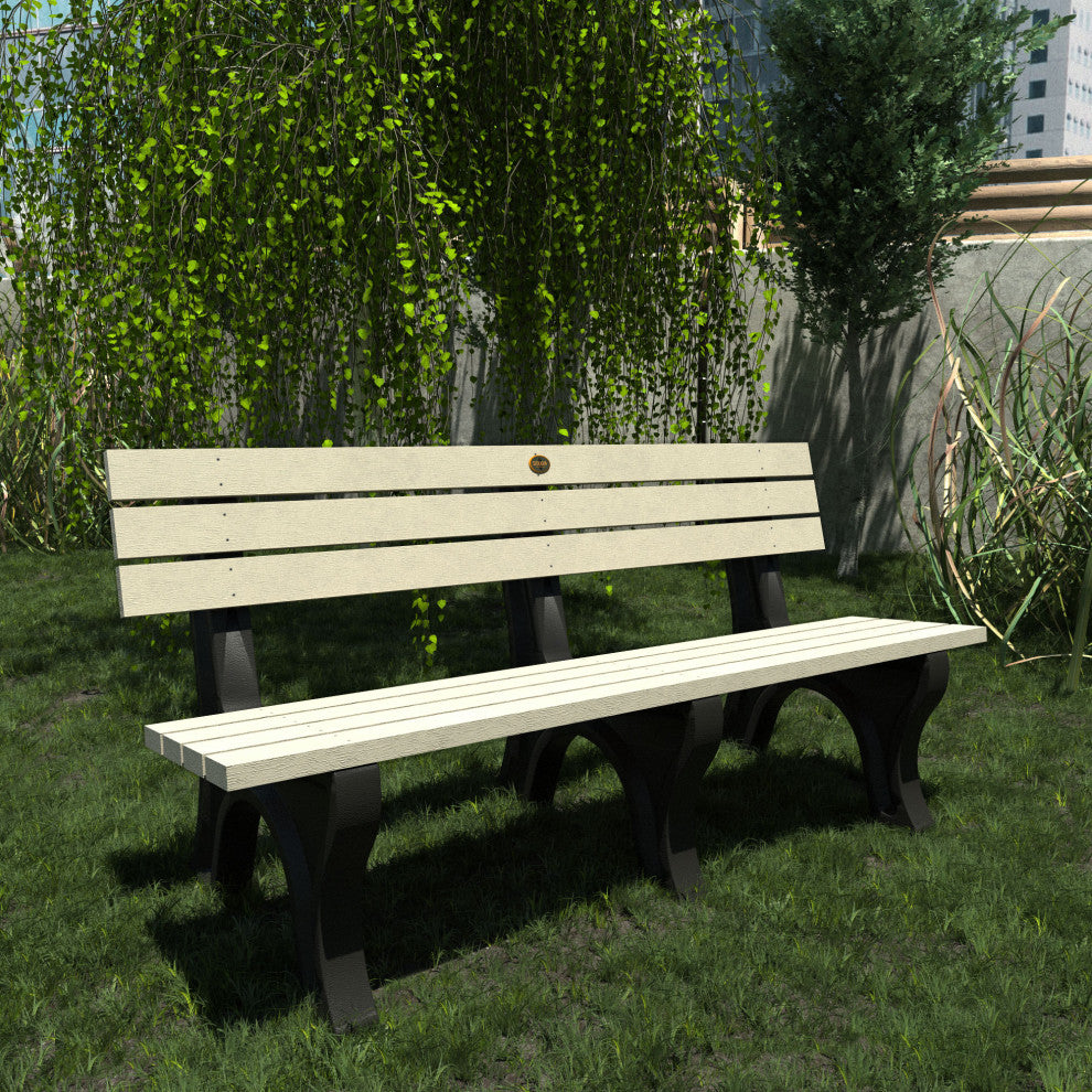 Aurora Traditional 6' Park Bench, Whitewash
