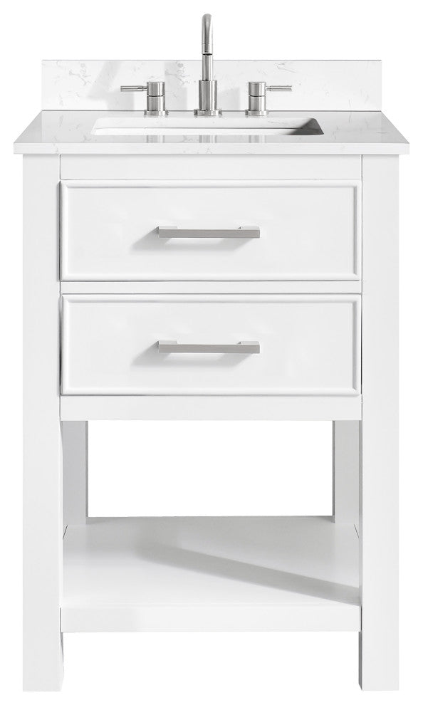 Avanity Brooks 24" Vanity, White and Cala White Engineered Top