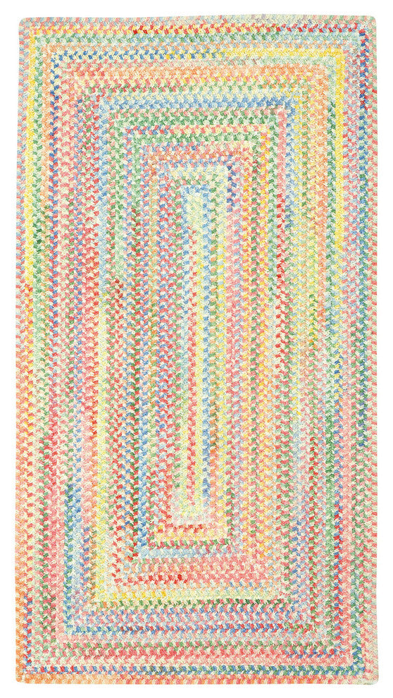 Baby's Breath Concentric Braided Rectangle Rug, Natural 3'x5'