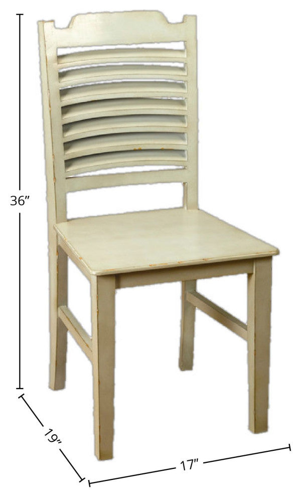 Solid Wood Dining Chair, Blue/Gray