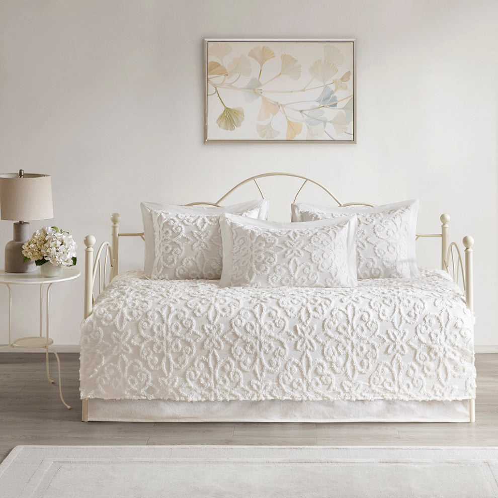 Madison Park Sabrina 5 Piece Tufted Cotton Chenille Daybed Set