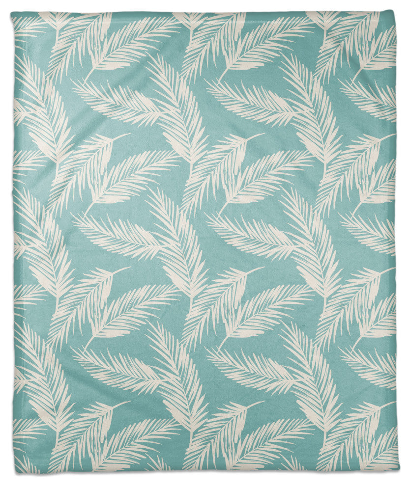 Mint Palms 50x60 Coral Fleece Blanket