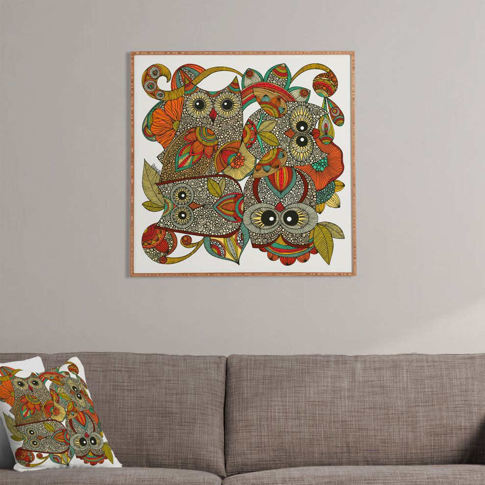 Deny Designs Valentina Ramos 4 Owls Framed Wall Art