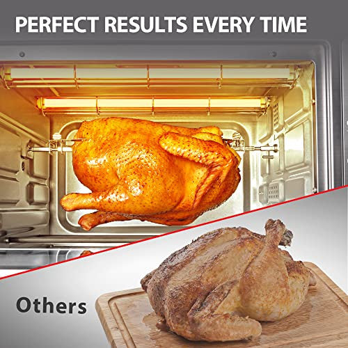 AC25CEW-BS Large 6-Slice Convection Toaster Oven Countertop, 10-In-One with, Speedy 10-in-One