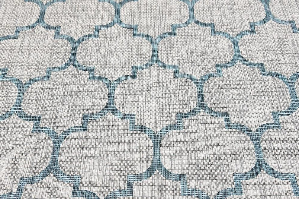 Unique Loom Gray Trellis Outdoor 5' 0 x 8' 0 Area Rug