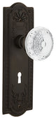 Meadows Plate Double Dummy, Keyhole Crystal Meadows Knob, Oil-Rubbed Bronze