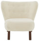 Safavieh Couture Gabriel Modern Wingback Chair Ivory / Dark Brown