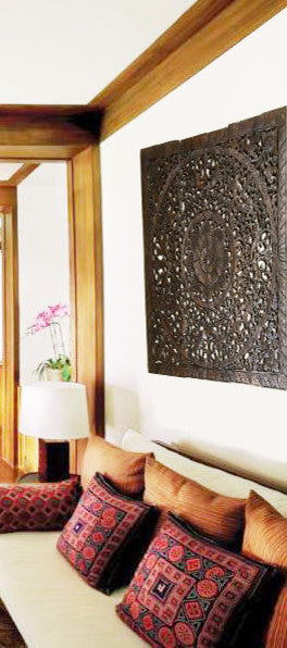 Elegant Wood Carved Wall Panels, 36", Set of 3