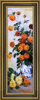Claude Oscar Monet Dahlias Framed Premium Canvas Print, 14"x28"