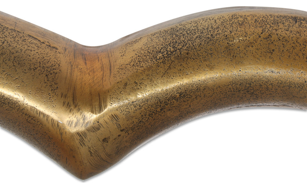 Blackshear Handcrafted Aluminum Mustache Wall Decor, Aged Brass