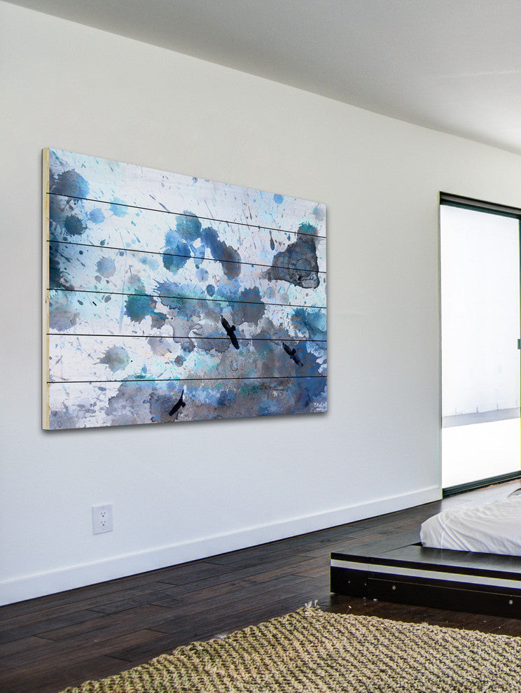 "Indian Wells" UV Ink Print on White Wood, 45"x30"