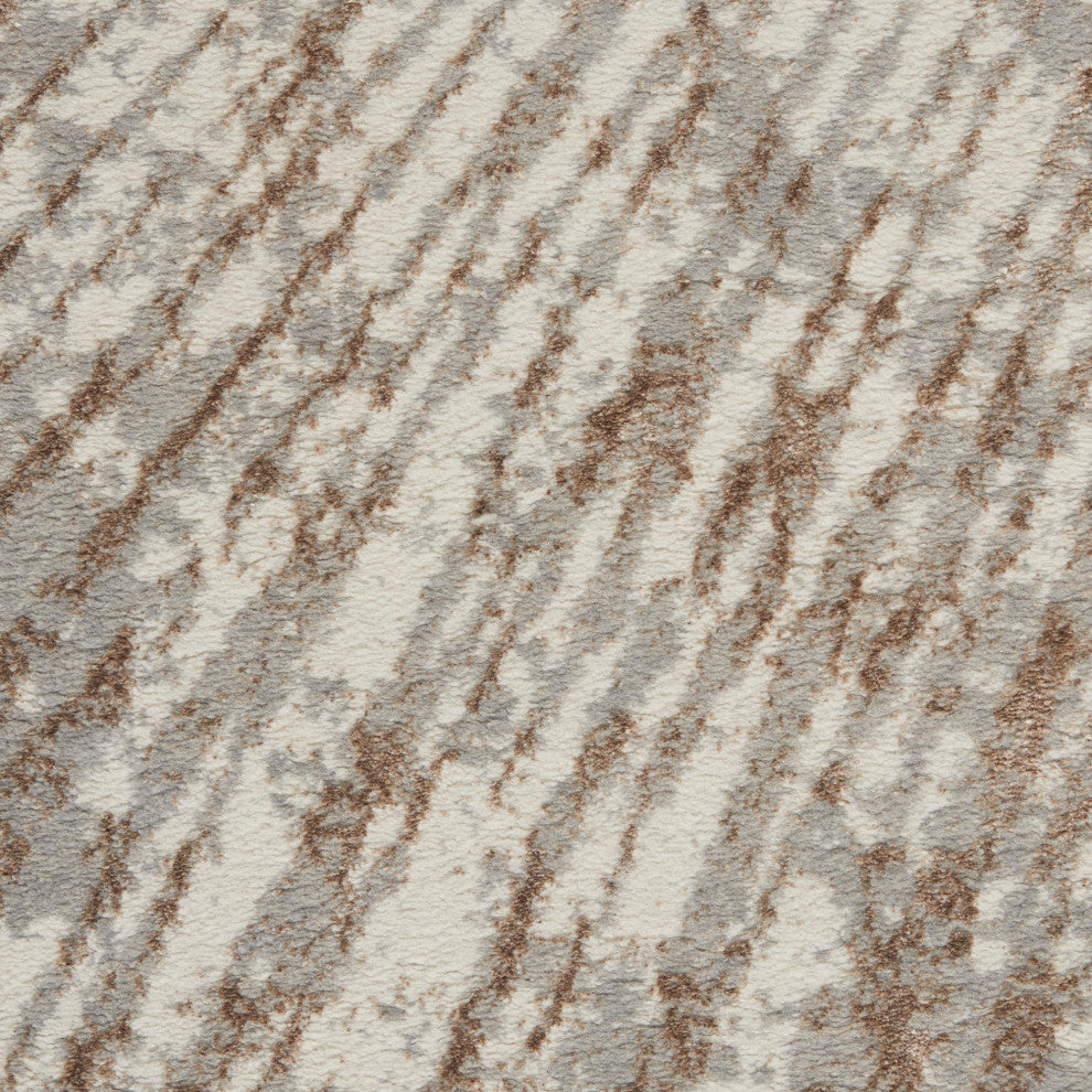 Nourison Glow 8' x 10' Grey Mocha Glam Indoor Rug