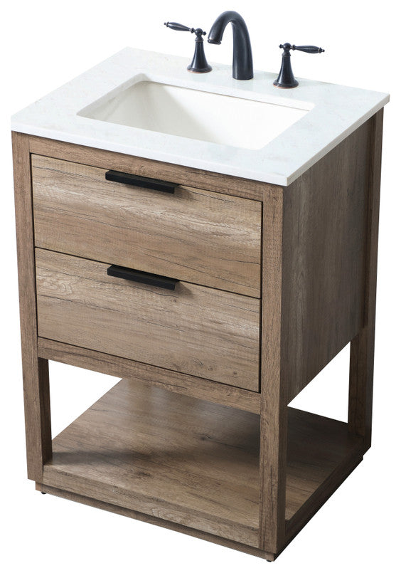 Louie 24" SIngle Bathroom Vanity, Natural Oak