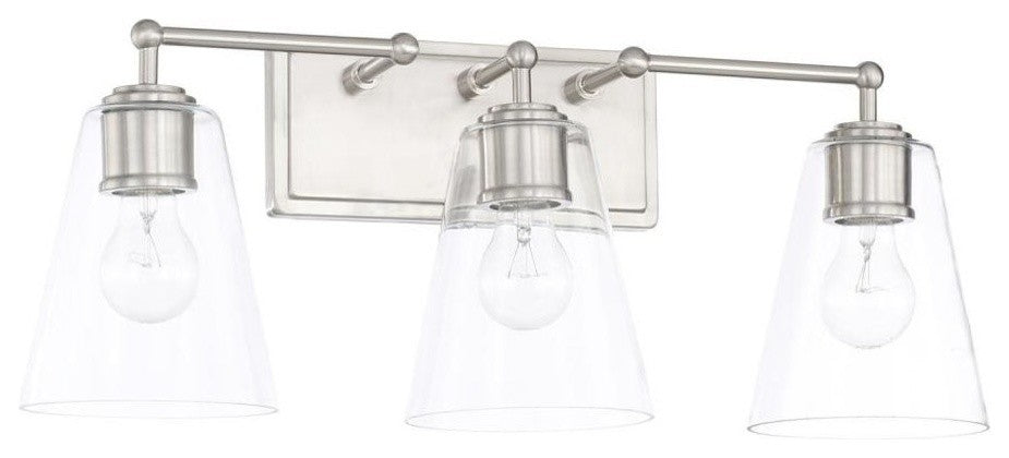 3 Light Vanity, Brushed Nickel