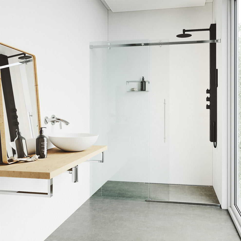 Ellington 59" H x 6" W 4-Jet Shower Panel with Round Shower Head, Matte Black