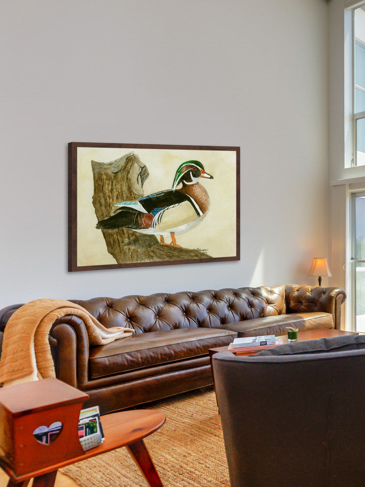 "Woodduck" Framed Painting Print, 36"x24"
