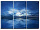 "Blue Waters and Blue Sky Sunset" Metal Wall Art, 3 Panels, 36"x28"