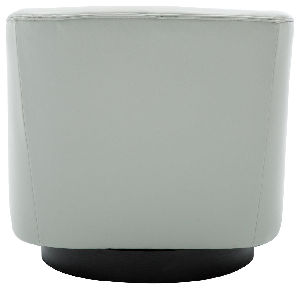 Geneva Charcoal Wood Base Swivel Chair, Dove Gray