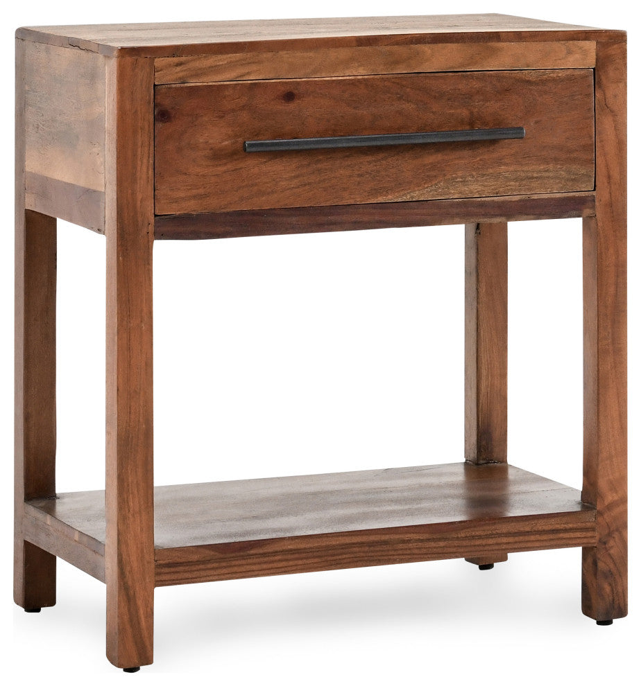 Wren One-Drawer End Table, Natural Brown