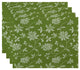 18"x14" Traditional Floral, Floral Print Placemat, Green, Set of 4