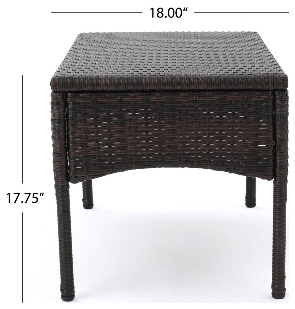 GDF Studio 4-Piece Tahiti Outdoor Wicker Chat, Dark Cream Water Resista Set