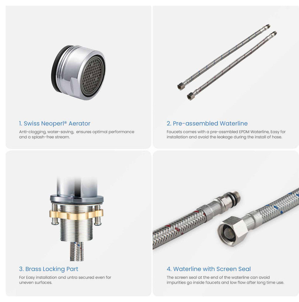 Tender Single Handle Bathroom Sink Faucet, Chrome