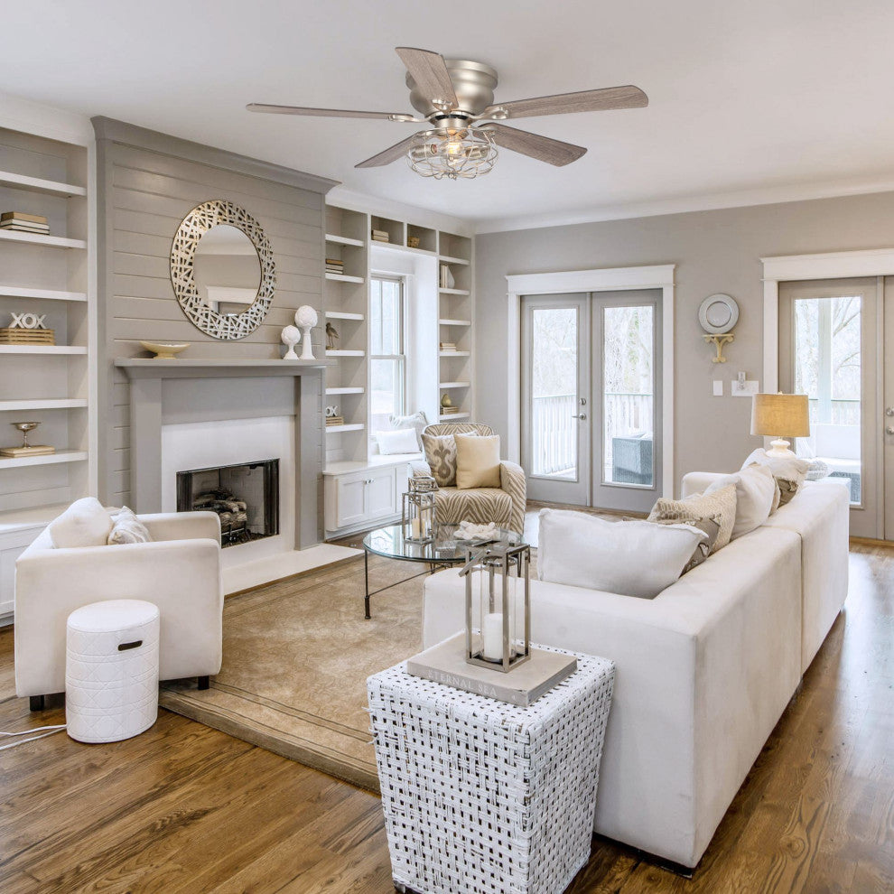 48 in Flush Mounted Modern Ceiling Fan with Remote Control