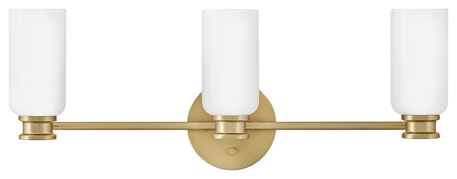 Lark Naomi Medium Three Light Vanity, Lacquered Brass