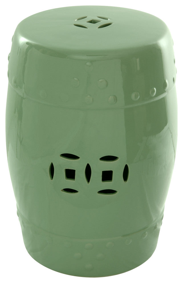 18" Celadon Porcelain Garden Stool