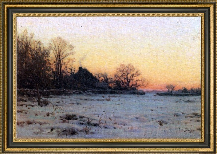 Charles Harold Davis Winter Twilight Framed Premium Canvas Print, 18"x27"
