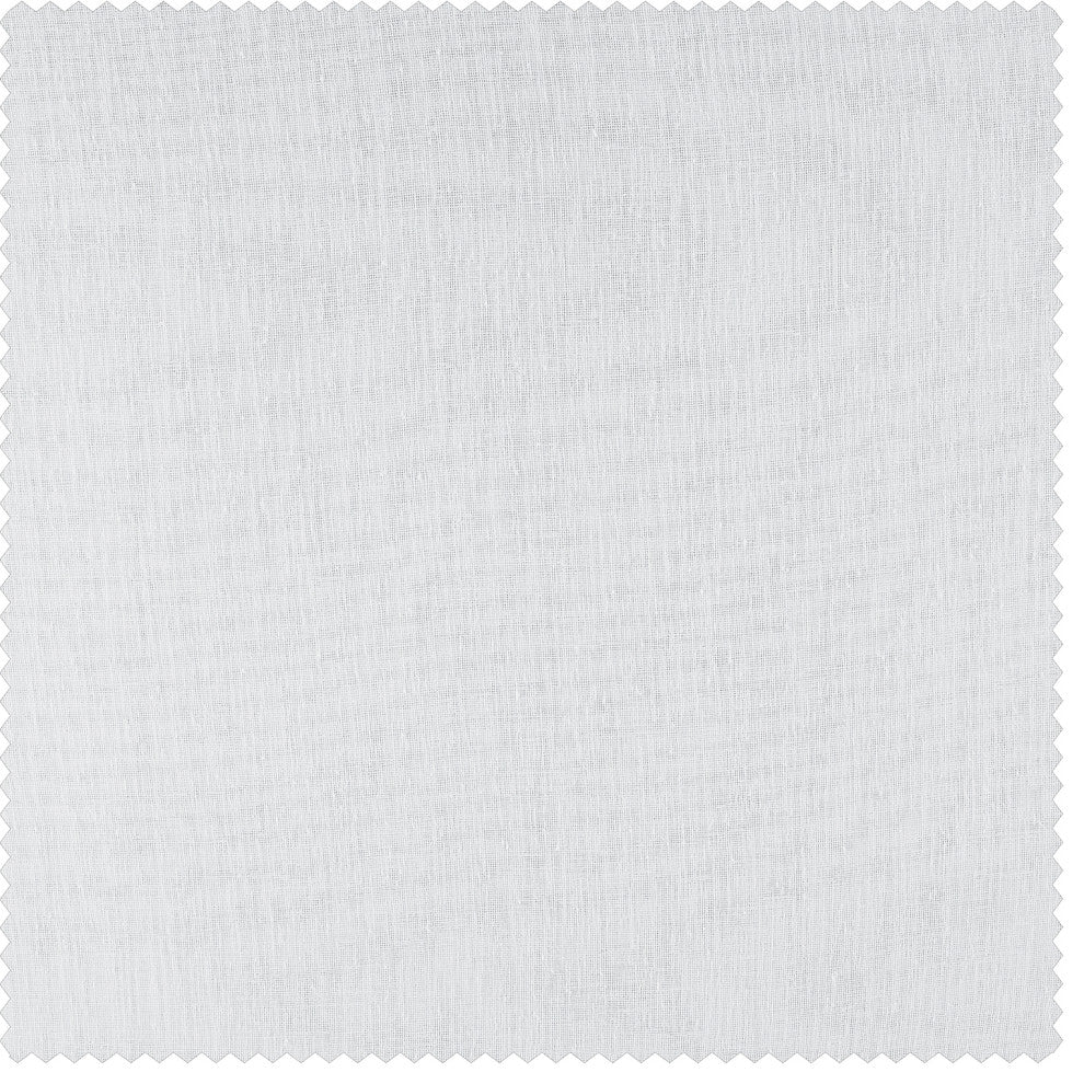 Grommet Solid FauxLinen Sheer Curtain, Single Panel, Aspen White, 50"x120"