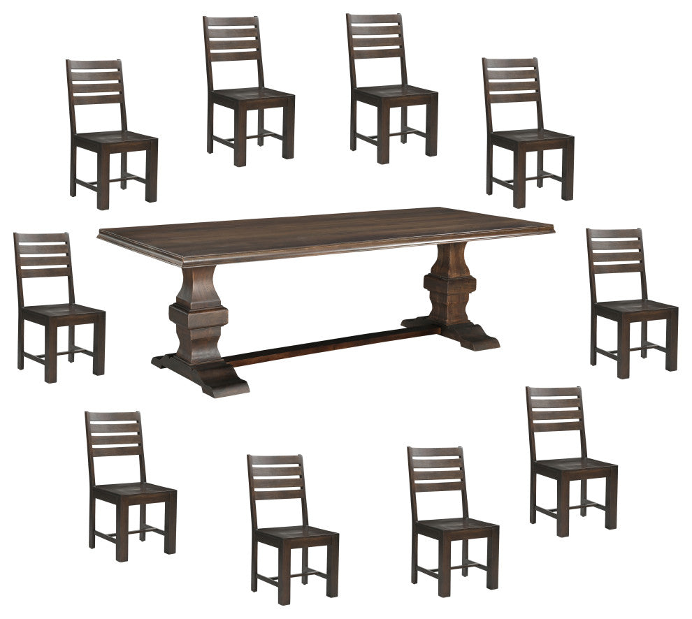 Emma 11-piece Solid Wood Dining Set